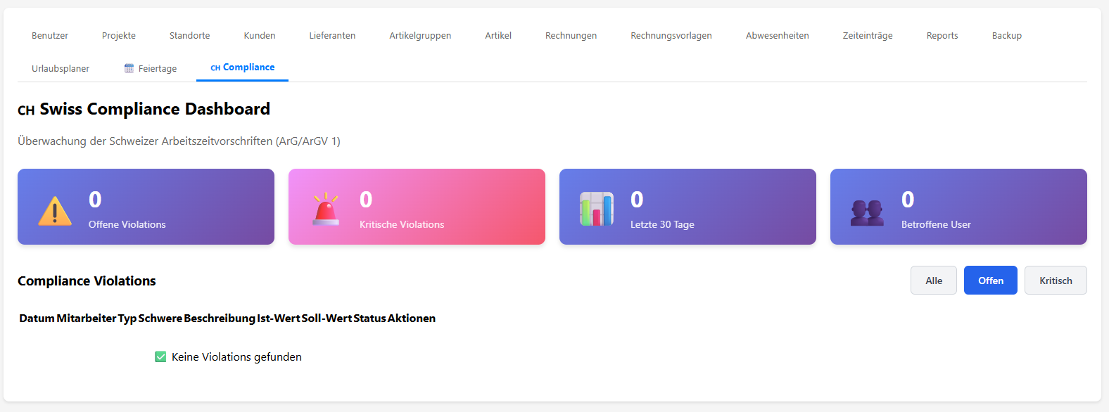 Compliance Dashboard